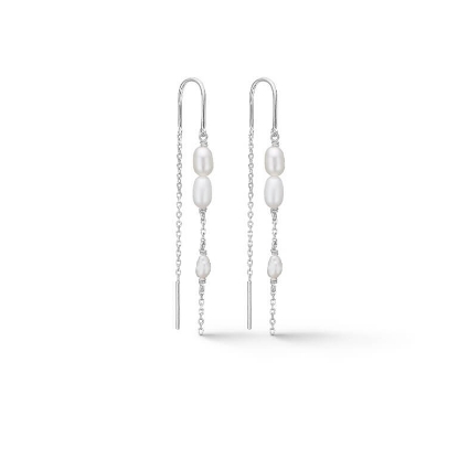 Billede af Studio Z "Perma" øreringe sølv m. perler