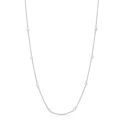 Billede af Studio Z "Shore" halskæde sølv m. perler (40-45 cm)