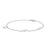 Billede af Studio Z "Trace Pearl" armbånd sølv m. fvp (16 + 3 cm)