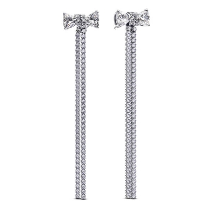 Billede af *Pandora Pavé Sløjfe Drop øreringe sølv m. cz