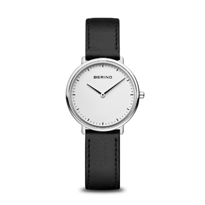 Billede af *Bering Classic dameur stål, kalveskindsrem, safirglas, 3 ATM
