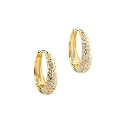 Billede af Aqua Dulce Darling Emma øreringe forgyldt sølv m. cz (16 mm)