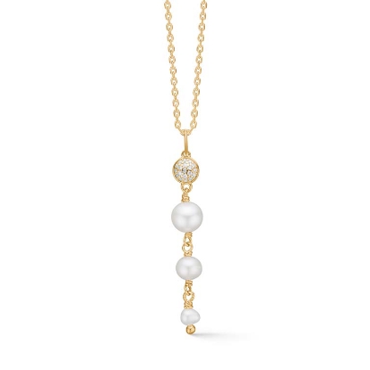 Billede af Mads Z "Dome" vedhæng 14 kt. guld m. 0,07 ct. brillant+perler (ekskl. kæde)
