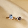Billede af Mads Z "Cognac" ring 14 kt. guld m. røgkvarts + 0,25 ct. brillanter (str. 50-60)