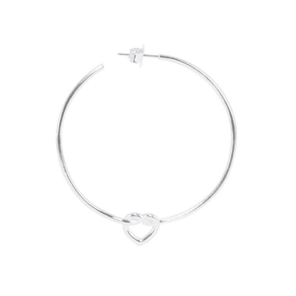 Billede af Jane Kønig Big Tied Heart Hoop ørering sølv (1 stk.)