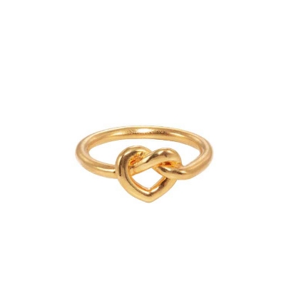 Billede af Jane Kønig "Tied Heart" ring forgyldt sølv (str. 48-60)