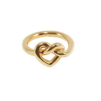 Billede af Jane Kønig "Big Tied Heart" ring forgyldt sølv (str. 48-60)