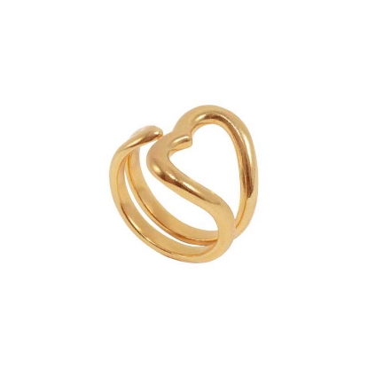 Billede af Jane Kønig "Open Heart" ring forgyldt sølv (str. 48-60)