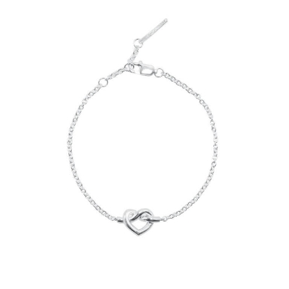 Billede af Jane Kønig Tied Heart armbånd sølv (16-18 cm)