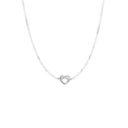 Billede af Jane Kønig Tied Heart halskæde sølv (38,8 + 2 cm)