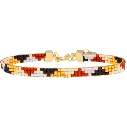 Billede af Nuni Copenhagen Nancy Cappuccino armbånd forgyldt sølv m. perler (16+3 cm)