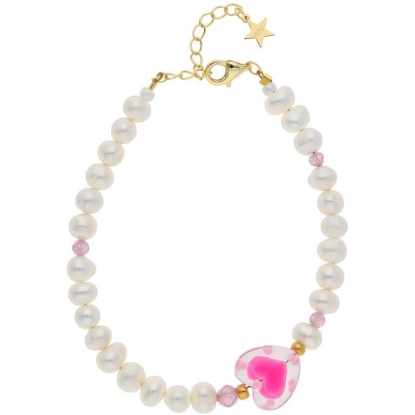 Billede af Nuni Copenhagen Rosalia armbånd forgyldt sølv m. perler (16+3 cm)