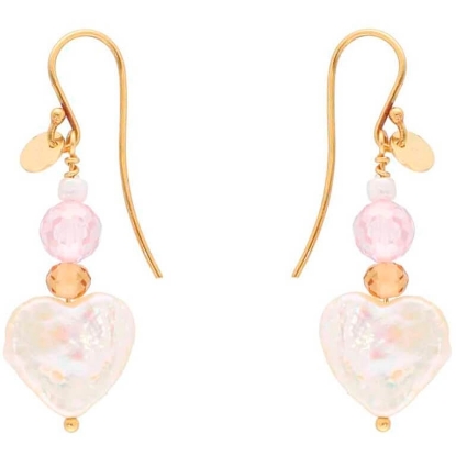 Billede af Nuni Copenhagen Katinka øreringe forgyldt sølv m. perler