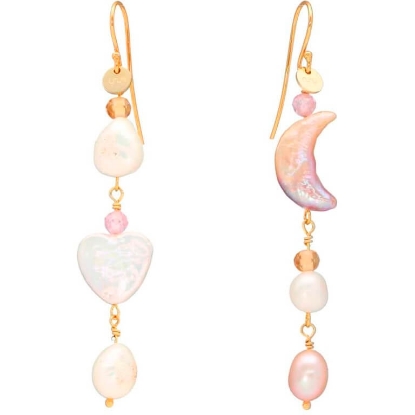 Billede af Nuni Copenhagen Nadine øreringe forgyldt sølv m. perler