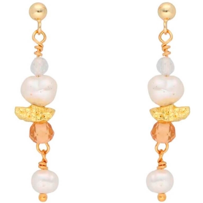 Billede af Nuni Copenhagen Cecilie Pop øreringe forgyldt sølv m. perler