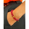 Billede af Nuni Copenhagen Vilma Burgundy armbånd forgyldt sølv m. perler (16+3 cm)