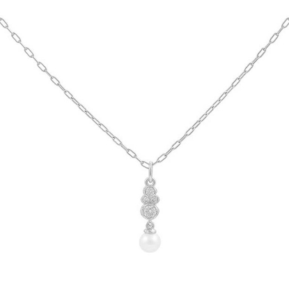 Billede af Hultquist Scarlet halskæde sølv m. cz + fvp (40+5 cm)