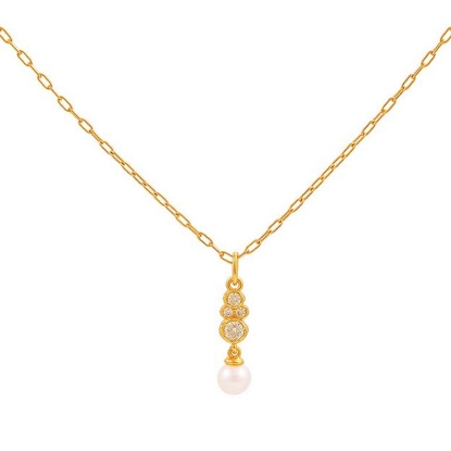 Billede af Hultquist Scarlet halskæde forgyldt sølv m. cz + fvp (40+5 cm)