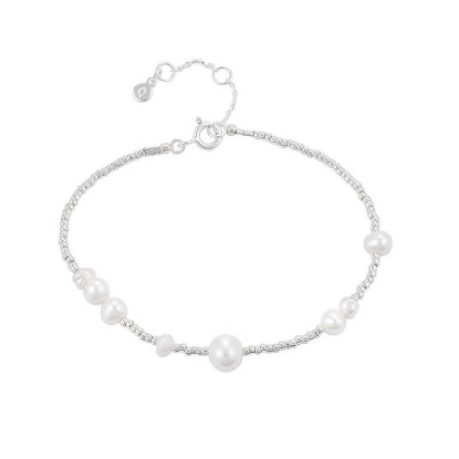 Billede af Hultquist Aria armbånd sølv m. perler (16+3 cm)