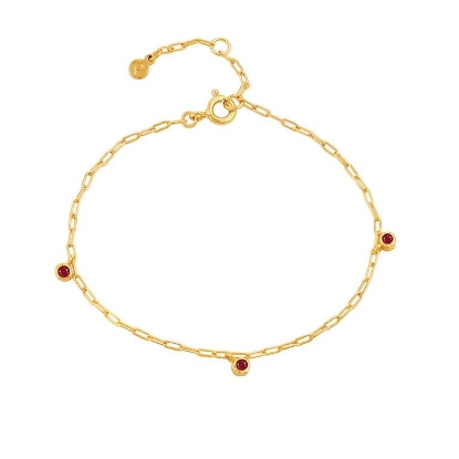 Billede af Hultquist Amber armbånd forgyldt sølv m. cz (16+3cm)