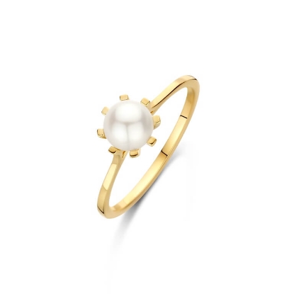 Billede af Spirit Icons Emily Pearl ring forgyldt sølv m. perle (str. 48-64)