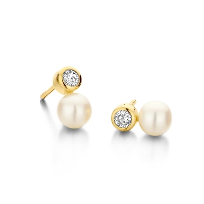 Billede af Spirit Icons Ava Stud øreringe forgyldt sølv m. fvp + cz