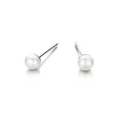 Billede af Spirit Icons Figaro Pearl Stud (4mm) øreringe sølv m. perle