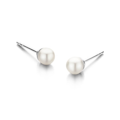Billede af Spirit Icons Figaro Pearl Stud (5mm) øreringe sølv m. perle