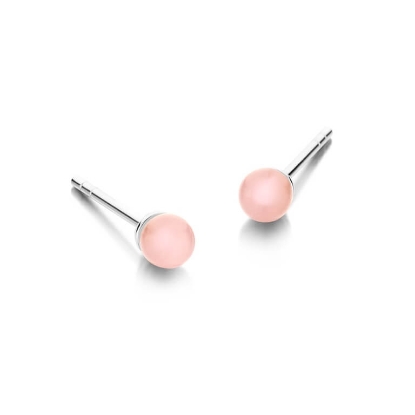 Billede af Spirit Icons Figaro Pink Stud (4mm) øreringe sølv m. lyserød cz