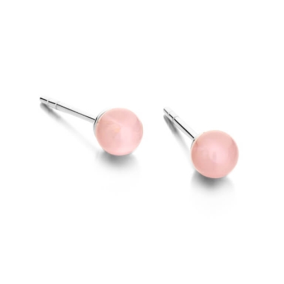 Billede af Spirit Icons Figaro Pink Stud (5mm) øreringe sølv m. lyserød cz