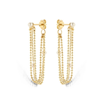 Billede af Spirit Icons Venus Pearl Hanger øreringe forgyldt sølv m. perler