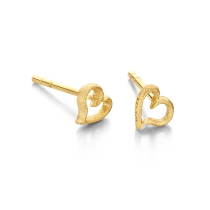 Billede af Spirit Icons Youth Stud Rustic øreringe forgyldt sølv