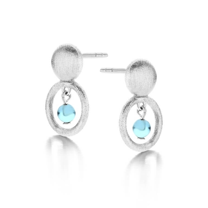 Billede af Spirit Icons Annika Blue Stud øreringe sølv m. blå cz