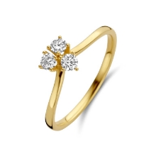 Billede af Spirit Icons Juliet Large ring 14 karat guld m. 0,27 ct. brillanter (str. 51)