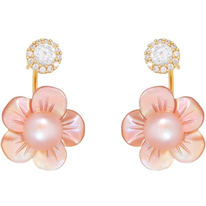 Billede af Nuni Copenhagen Mabel Rose øreringe forgyldt sølv m. fvp + cz