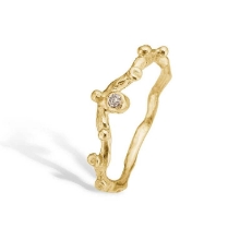 Billede af By Birdie Zenith Single ring 14 karat guld m. 0,05 ct. diamant (str. 60)
