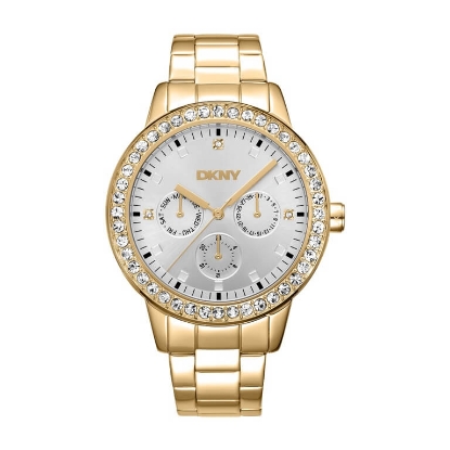 Billede af DKNY Parsons Multi Glitz dameur stål gulddoublé 5bar 40mm