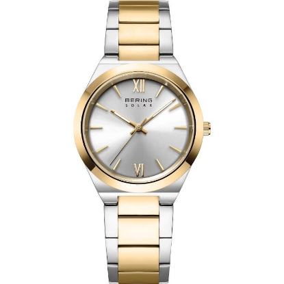 Billede af Bering Solar dameur stål gulddoublé 32mm safirglas 5ATM
