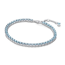 Billede af Pandora Funklende Lyseblåt Tennisarmbånd sølv m. cz (18 cm)