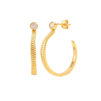 Billede af Hultquist Veli øreringe forgyldt sølv m. cz