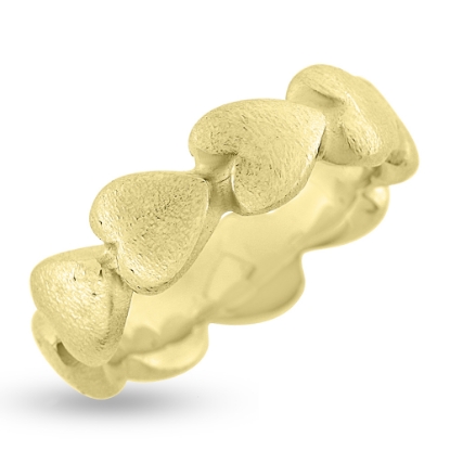 Billede af Ring hjerter - hjertering guld. Priser fra