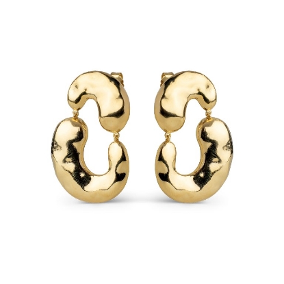 Billede af ENAMEL Copenhagen Viona øreringe forgyldt sølv