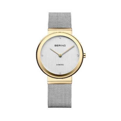 Billede af Bering Classic Diamond dameur stål gulddoublé 35mm 3bar