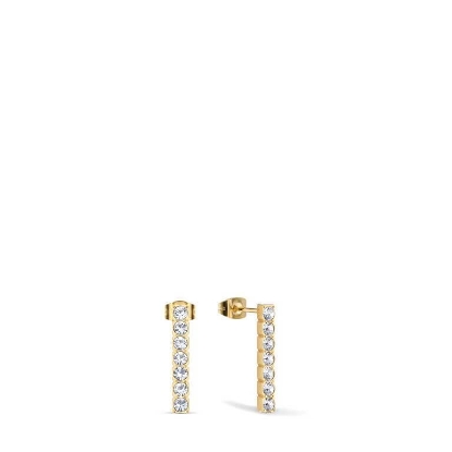 Billede af Bering Arctic Pavé øreringe stål gulddoublé m. krystal