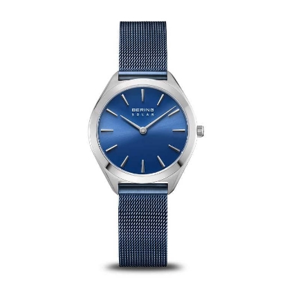 Billede af Bering Classic Solar dameur blå stål 5bar 31mm