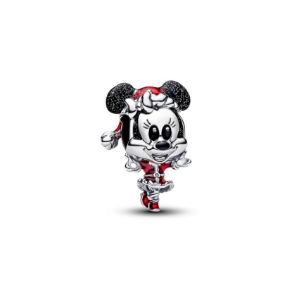 Billede af Pandora Disney Minnie Mouse Jul charm sølv m. emalje