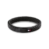 Billede af Tommy Hilfiger Round Braided armbånd sort læder (21-22 cm)