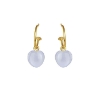 Billede af Susanne Friis Bjørner øreringe forgyldt sølv m. blå kalcedon hjerter