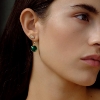 Billede af Julie Sandlau Prime Moss Green øreringe forgyldt sølv m. krystal