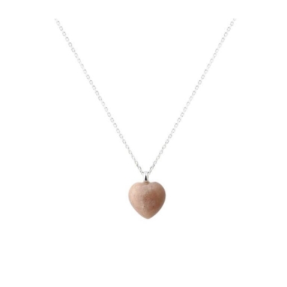 Billede af Aqua Dulce Eira Big Rose Heart halskæde sølv m. sunstone (42-55 cm)